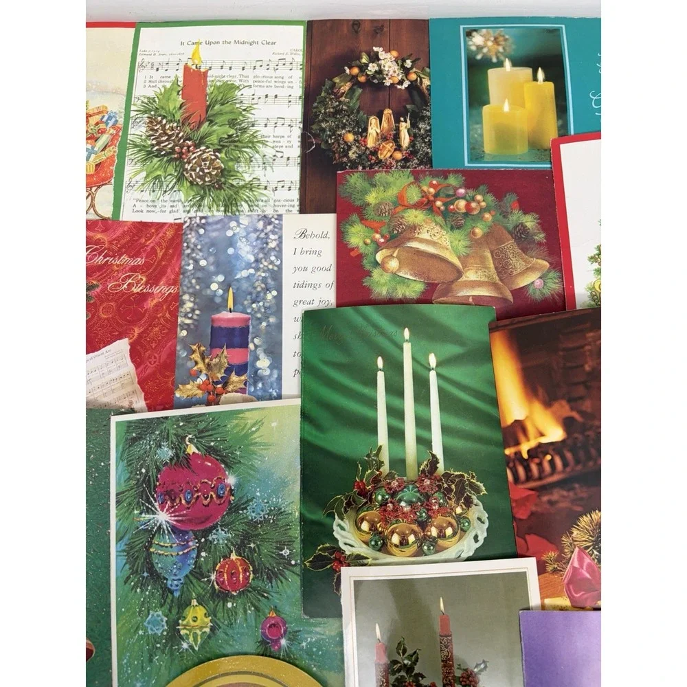 Vintage Christmas Cards Fronts ONLY Traditional Scrapbooking Decoupage Lot 50+
